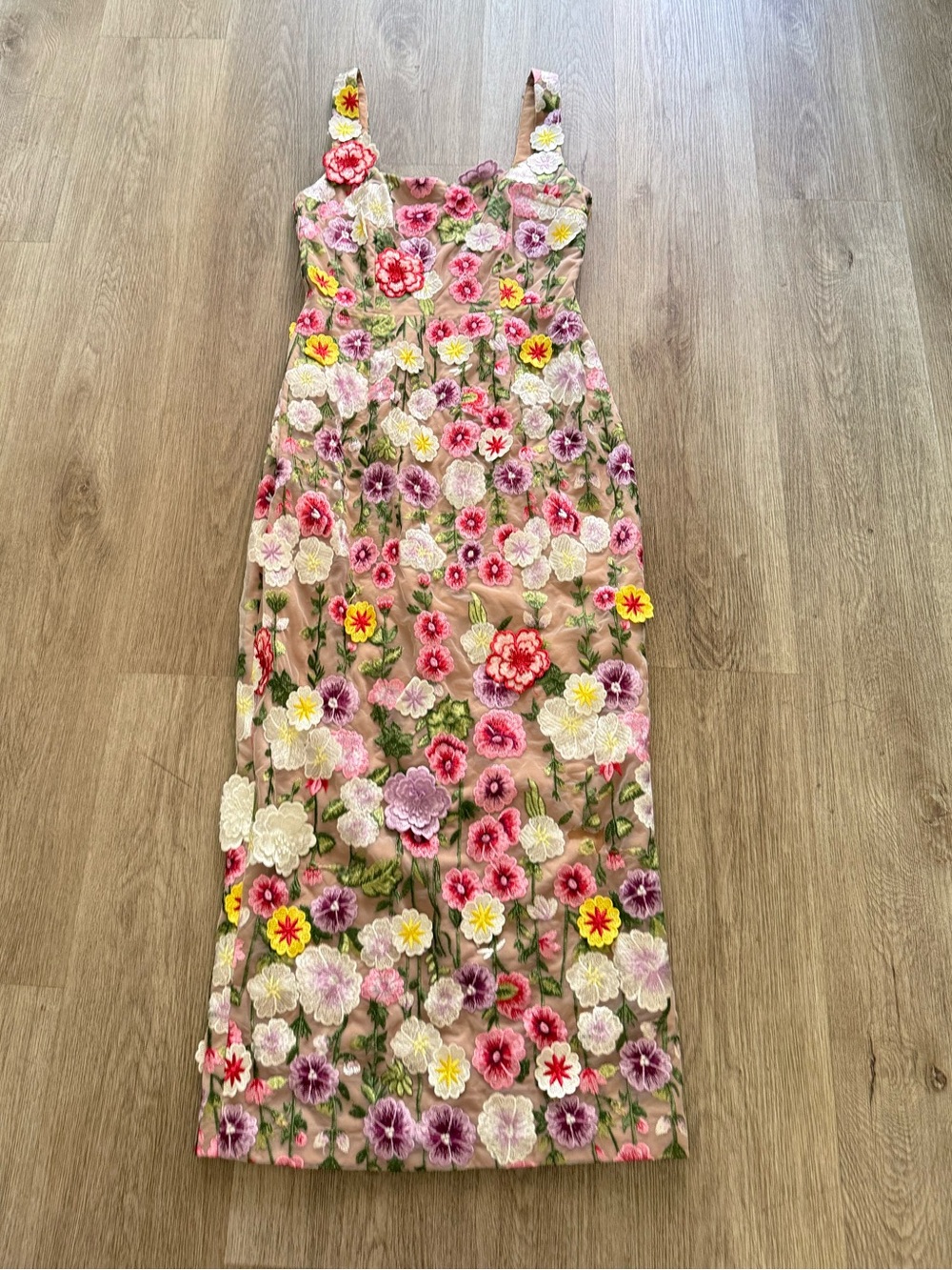 elliatt neve 3d floral applique midi flower cocktail party dress size Small NEW - Picture 7 of 12